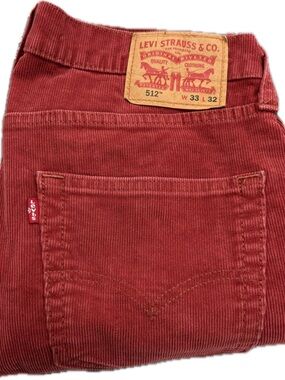 Final week. Levi's Men's 512 Slim Taper Fit Jeans Red Corduroy 33x32 Stretch